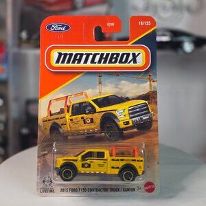 Matchbox 2015 Ford F-150 Contractor Truck Yellow #18/125 New MOC